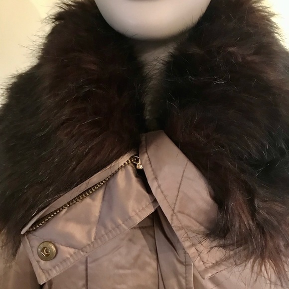 Zara Parka Jacket Faux Fur Collar Size Small - Picture 3 of 9